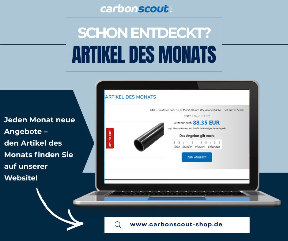 Artikel des Monats: GFK-Glasfaser Rohr Set im Carbonscout-Shop