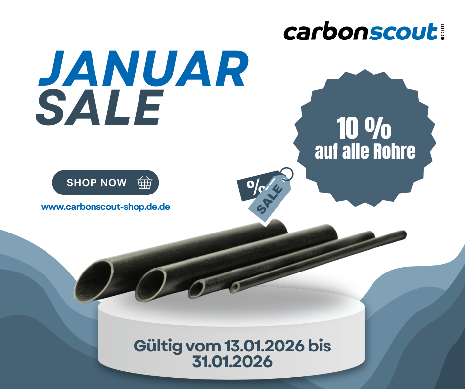 Januar Sale: 10% Rabatt auf alle Rohre im Carbonscout-Shop