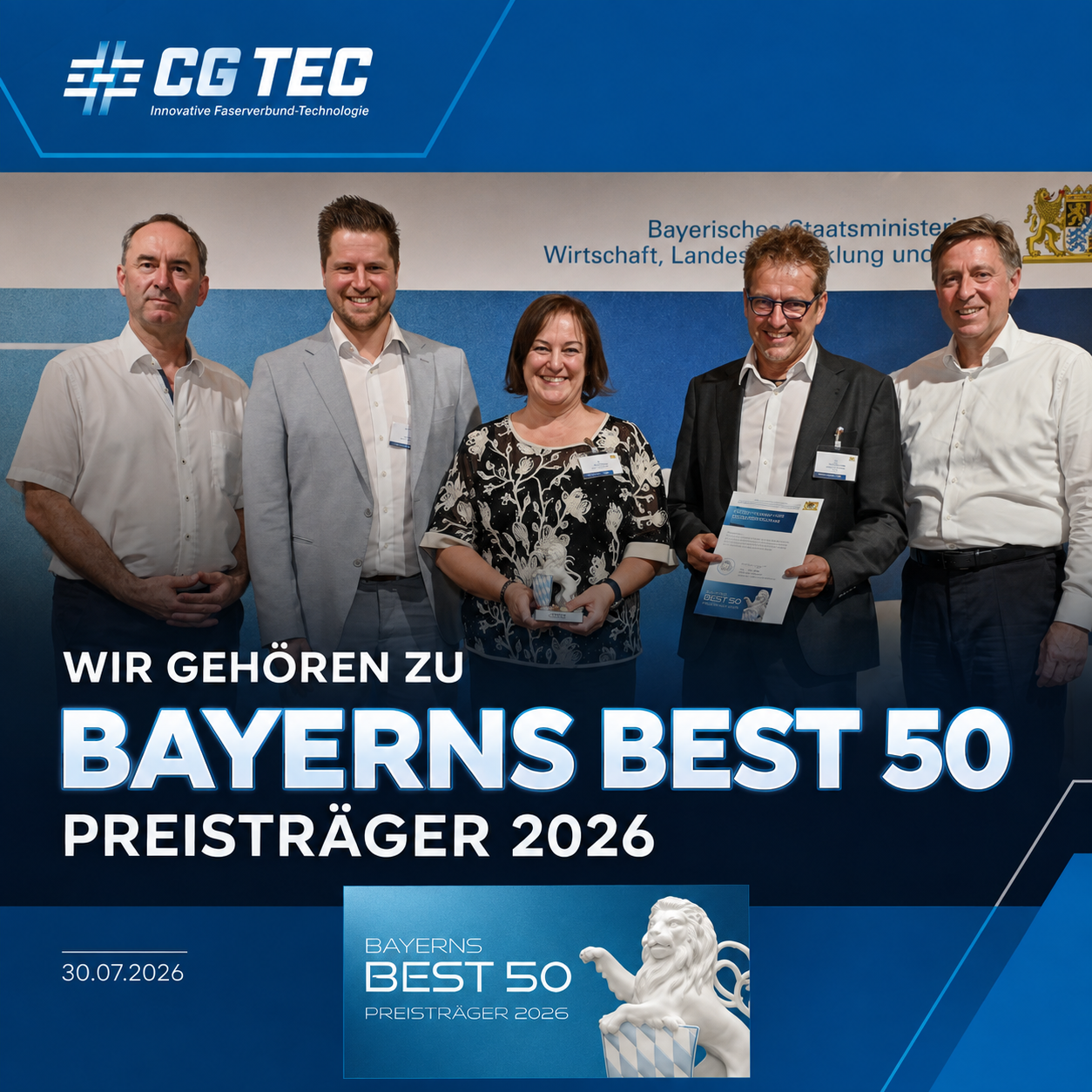 CG TEC geh�rt zu Bayerns Best 50 � Preistr�ger 2026