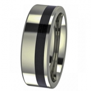 Ring hochglanz 8mm mit Carboneinlage seitlich