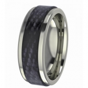 Ring hochglanz 8mm mit Carbon mitte