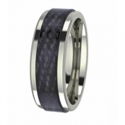 Ring hochglanz 7mm mit Carbon mitte