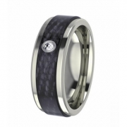 Ring hochglanz 7mm mit Carbon mitte und Zirkonia