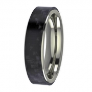 Ring hochglanz 6mm mit Carboneinlage