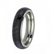 Ring hochglanz 6mm mit Carboneinlage abgerundet