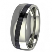 Ring brushed 8 mm with carbon insert at angle
