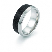 Ring strichmatt 8mm mit Carboneinlage seitlich