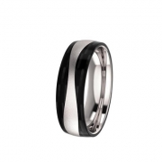 Ring strichmatt 7mm mit Carboneinlage geschwungen
