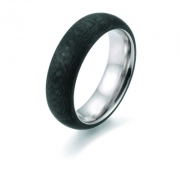 Ring strichmatt 7 mm mit Carboneinlage abgerundet