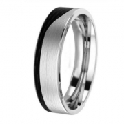 Ring strichmatt 6,5 mm mit Carboneinlage seitlich