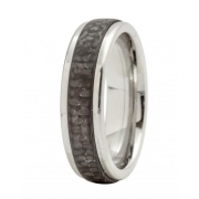 Ring matt 7 mm mit Carboneinlage abgerundet
