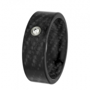 Carbonring 7mm mit Brillant