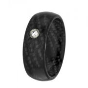 Carbon ring 7 mm rounded with brilliant
