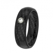 Carbonring 6mm abgerundet mit Zirkonia