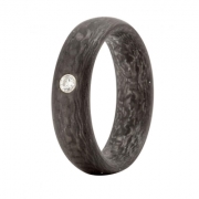 Carbonring 6mm abgerundet mit Brillant