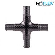 CFK-Carbon RefiFLEX Verbinder 4-Wege f�r Rund Rohr 