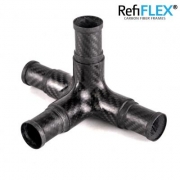 CFK-Carbon RefiFLEX Eckverbinder 4-Wege Rund Rohr 