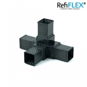 CFK-Carbon RefiFLEX - Eckverbinder 4-Wege f�r 40x40 mm Vierkant