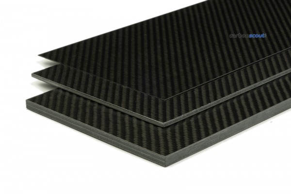 300mm x 200mm mit Schutzfolie 1mm CFK Voll Carbon Platte ca 3D Echtcarbon 