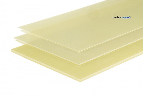 GFK Platte Dicke 1,0 mm G10 FR4 gelb Glasfaser 500 x 290mm 2.Wahl 