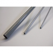 GFRP fibreglass tube 14 x 12 x 2000 mm with GFRP top layer, silver ground/painted