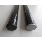GFRP fibreglass tube 34 x 24,5 x 1970 mm with rubber coating black