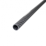 GFK - Glasfaser Rohr 14,1x12x174,5 mm Gewebe alubedampft, geschliffen/lackiert