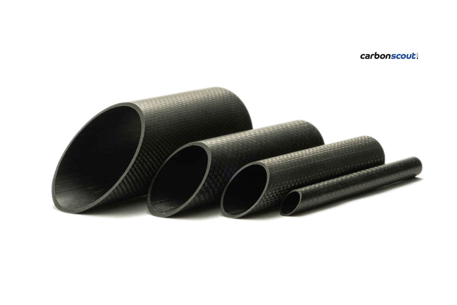 CFK-Rohr Premium Ø10-30mm Carbon glänzend 220g/m² 3K Köper CNC Fräsen Kohlefaser 