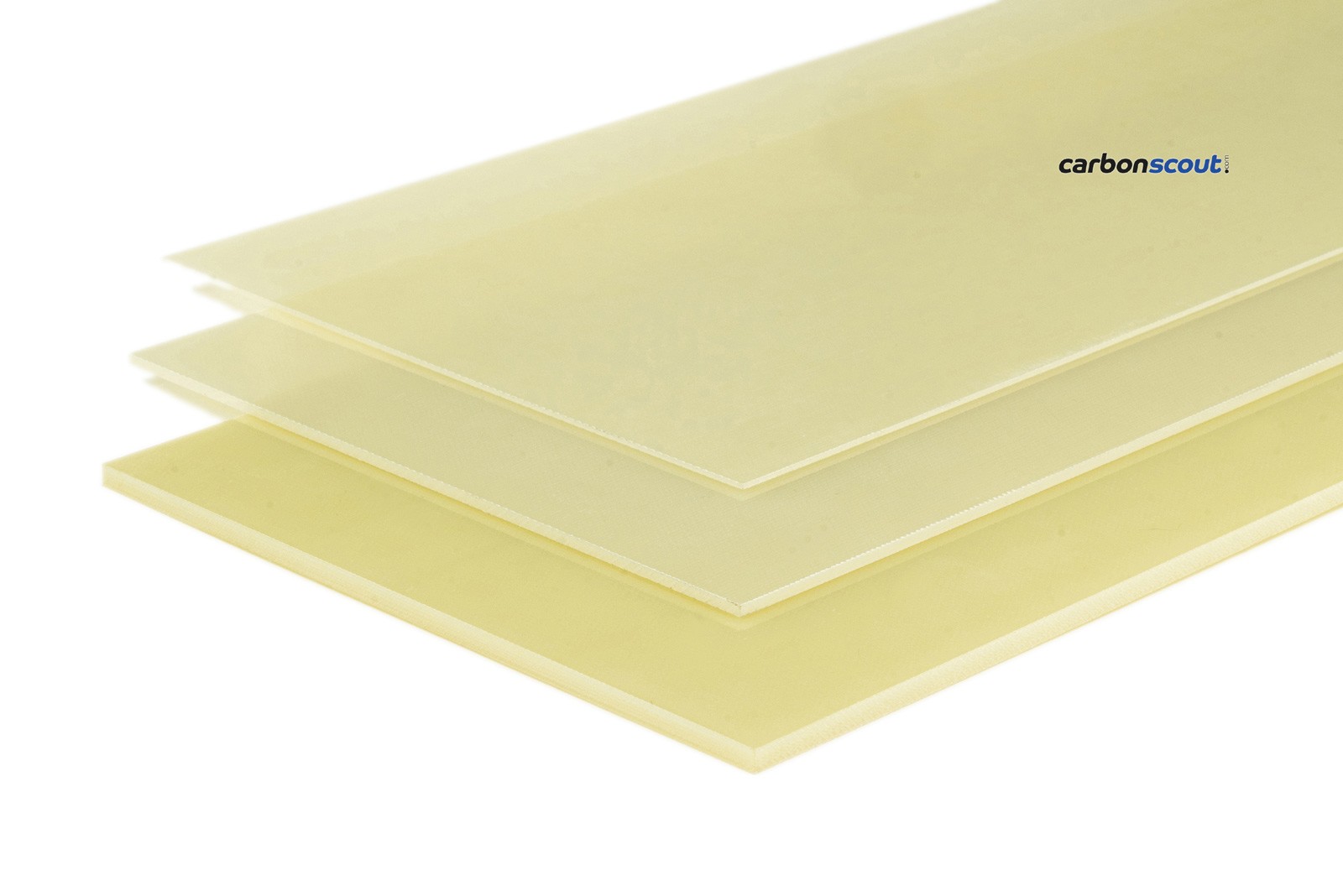2  GFK Platte 585 mm x 500 x 0,7mm FR4 gelb Glasfaser Platten   unbenutzt 