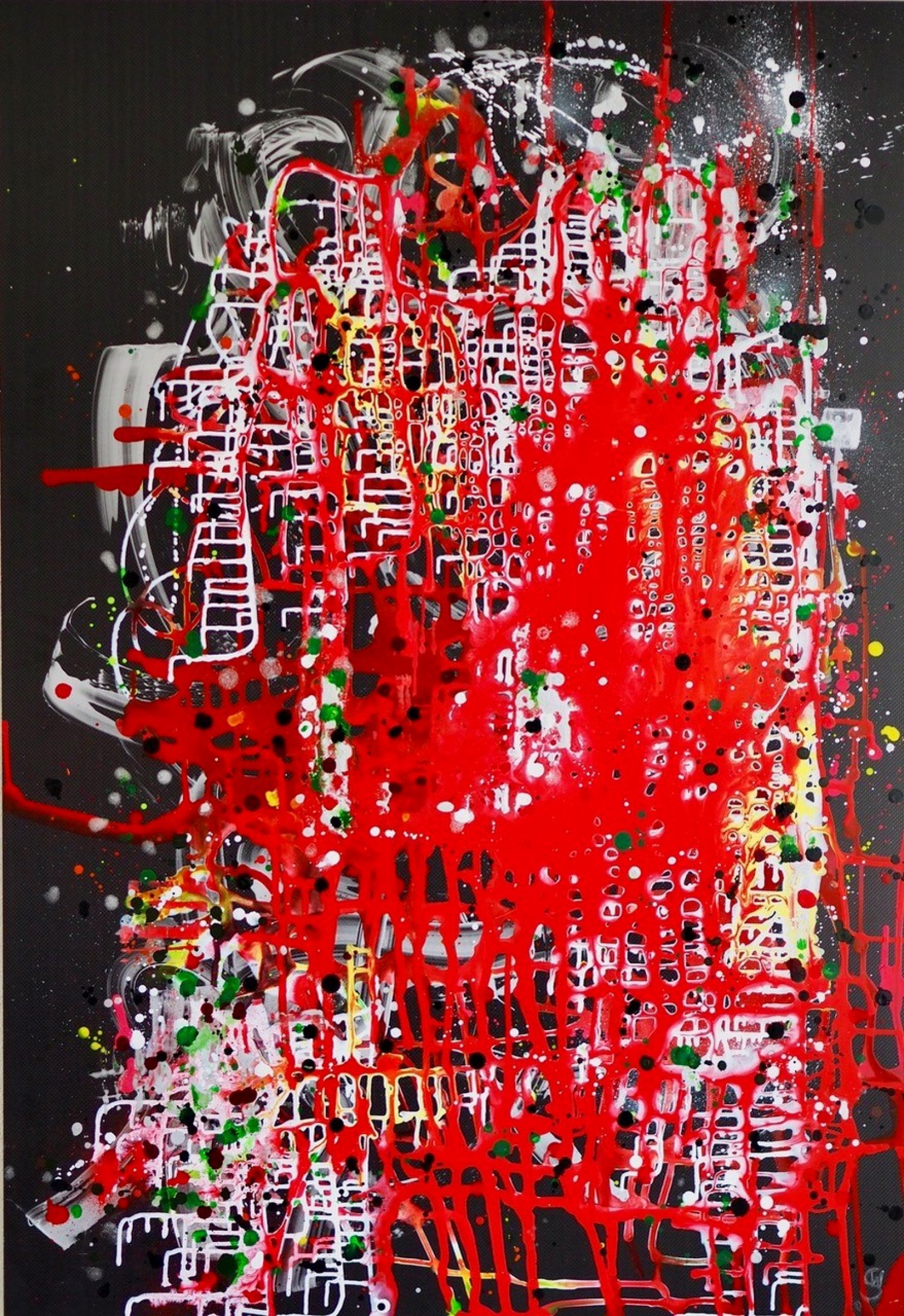 Red Zone acrylic painting-130x90cm buy | Carbonscout