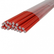 BFK-Basalt Stab pultrudiert � 7,5 mm , L�nge 980 mm roter PP-Mantel - Set mit 20 St�ck